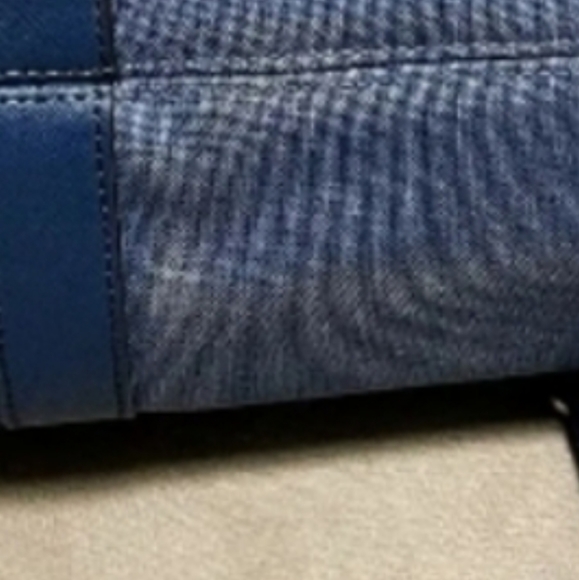 HENRI BENDEL Blue Coated Canvas Leather Jetsetter Convertible Backpack - Picture 11 of 12